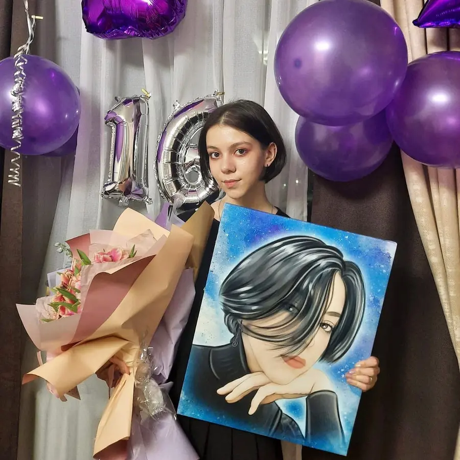 carta da parati Acconciatura, viola e blu nr. s34673