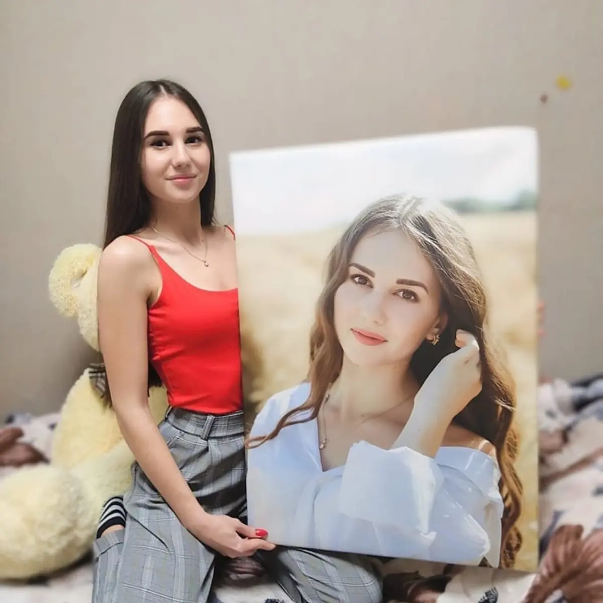 carta da parati Sorriso, spalla e fotografia con flash nr. s34692