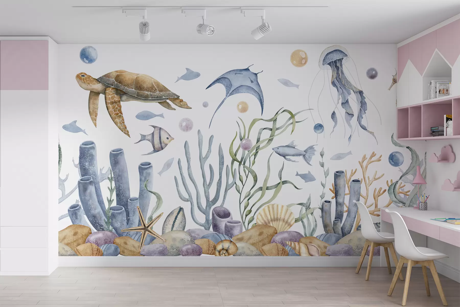 carta da parati Mondo sottomarino con animali marini nr. u95400