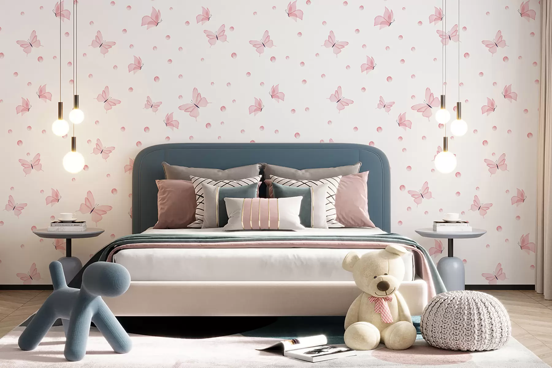 carta da parati Farfalle rosa dell'acquerello nr. u96109