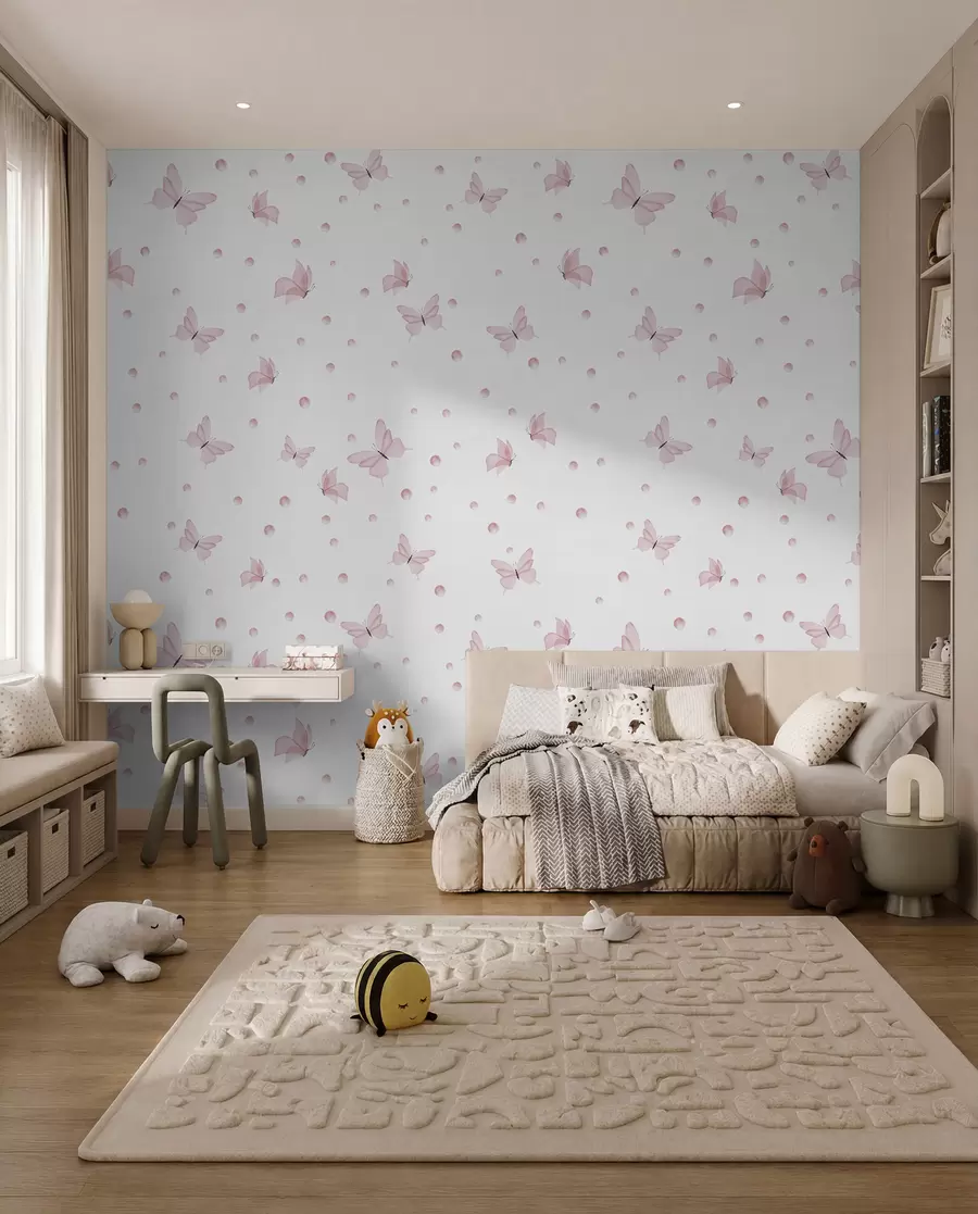 carta da parati Piccole farfalle rosa nr. u96109