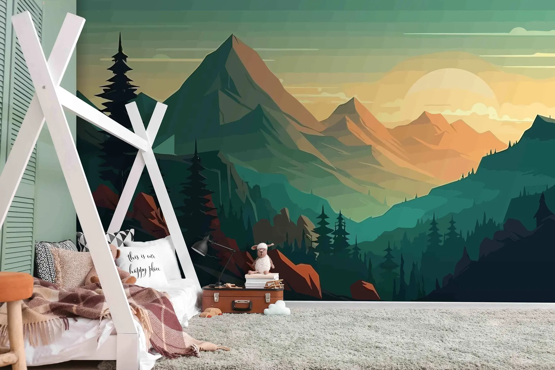 Carta da parati nature Tranquillo paesaggio di montagna 