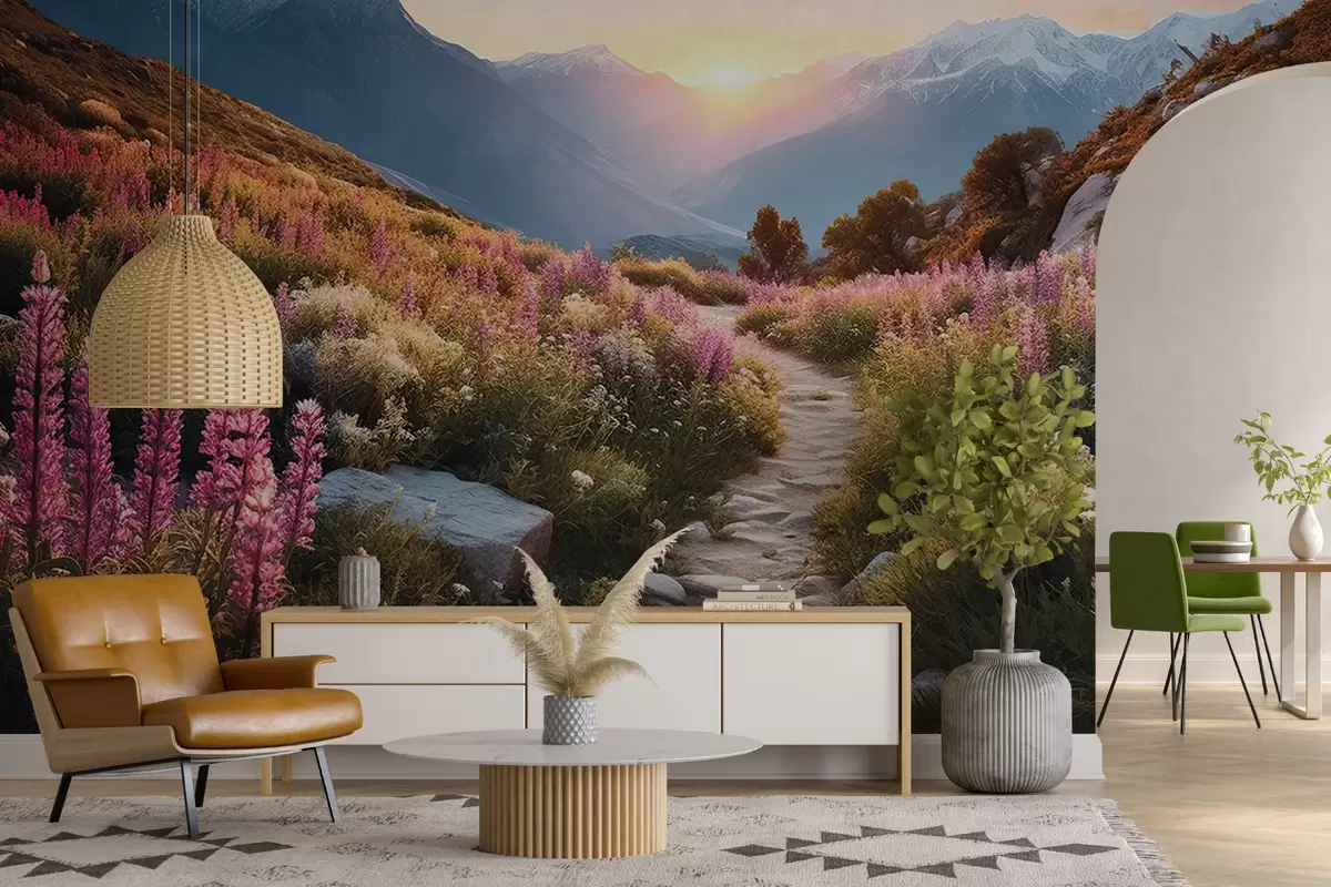 carta da parati Fiori magici del paesaggio montano nr. u96210