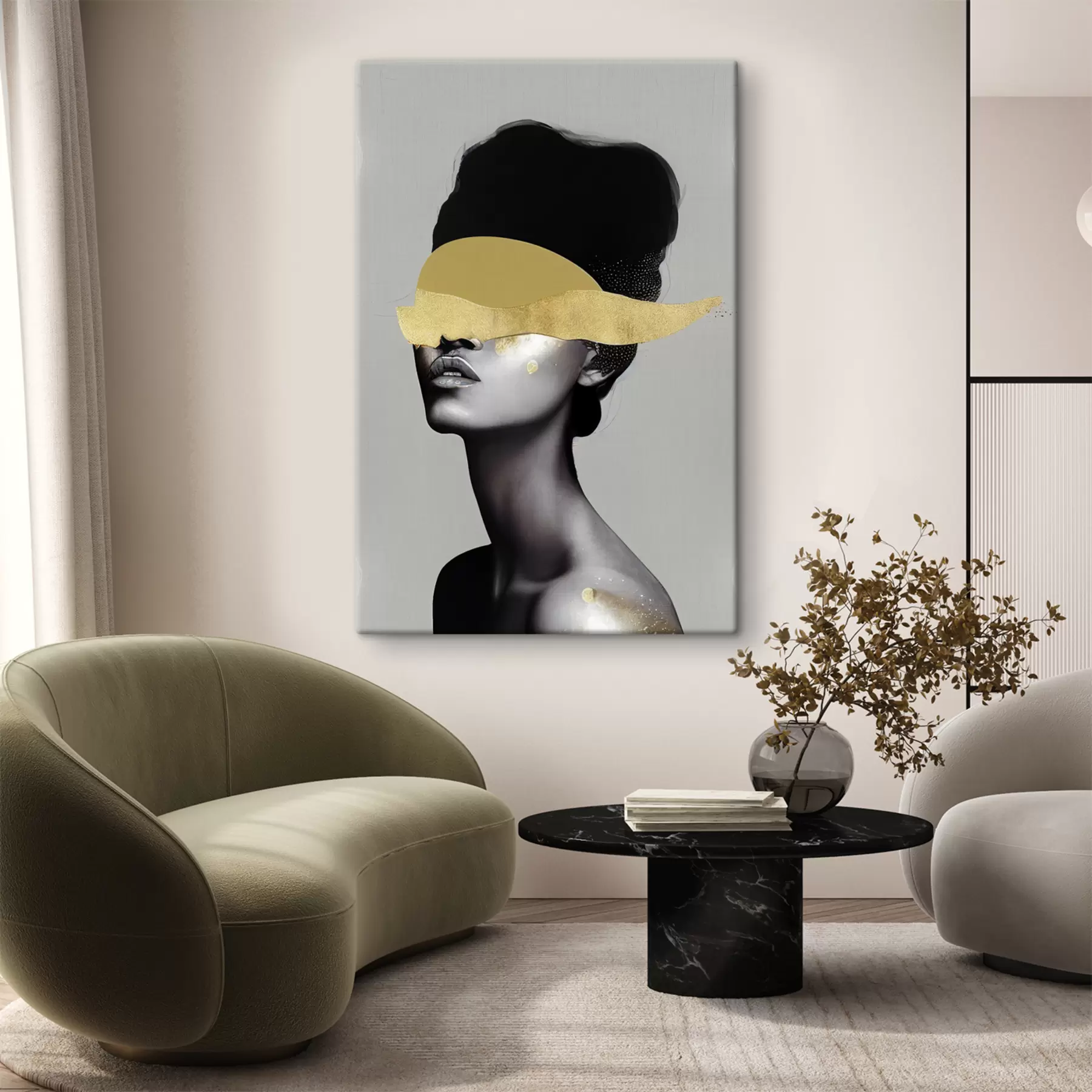 carta da parati Immagine di una giovane donna con la vernice sul viso nr. s34862