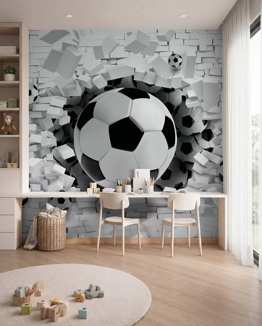 carta da parati Il pallone sfonda il muro nr. u96315