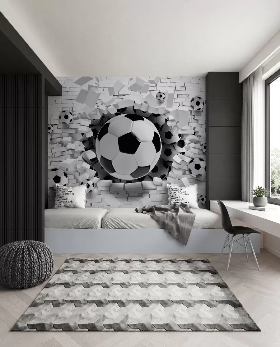 carta da parati Il pallone sfonda il muro nr. u96315