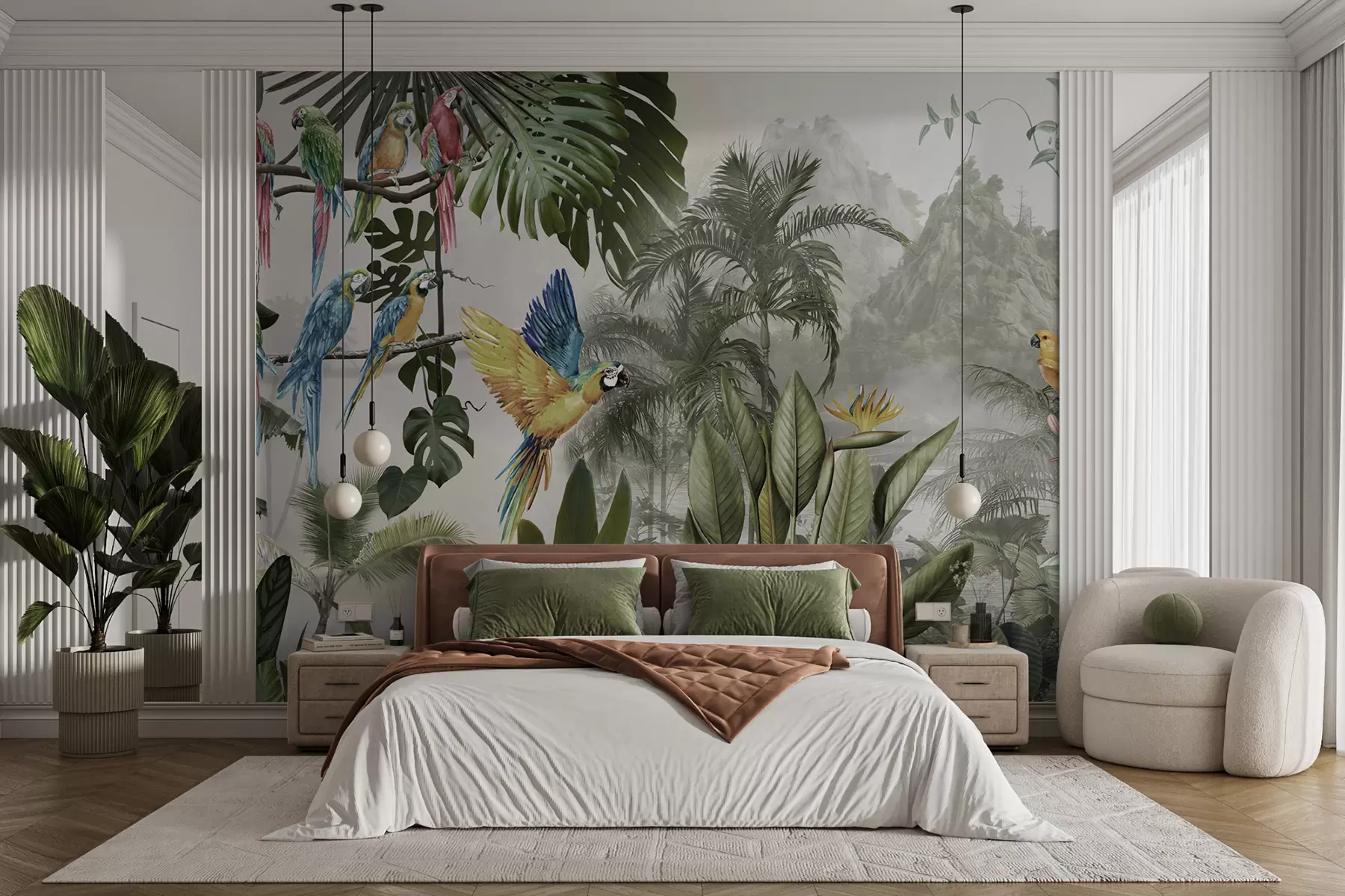 carta da parati Pappagalli nella foresta pluviale nr. u95693