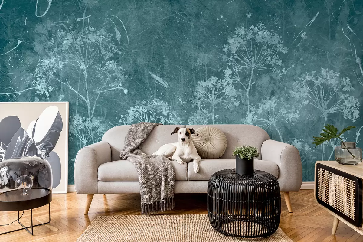 carta da parati Fiori di campo in stile grunge nr. u96551