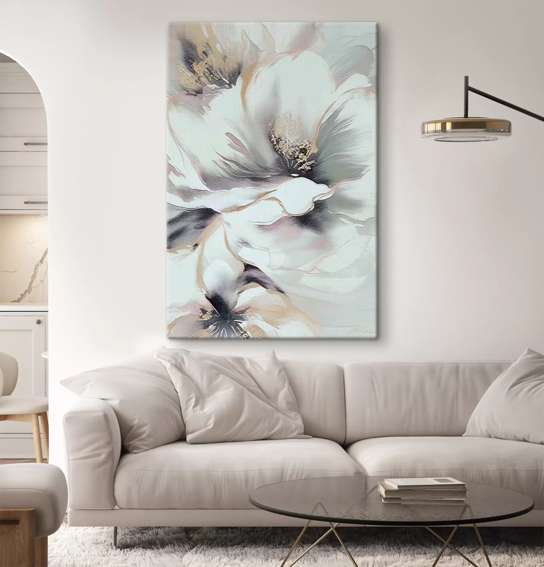 carta da parati Motivo floreale con foglie, piante e bambù nr. s35428