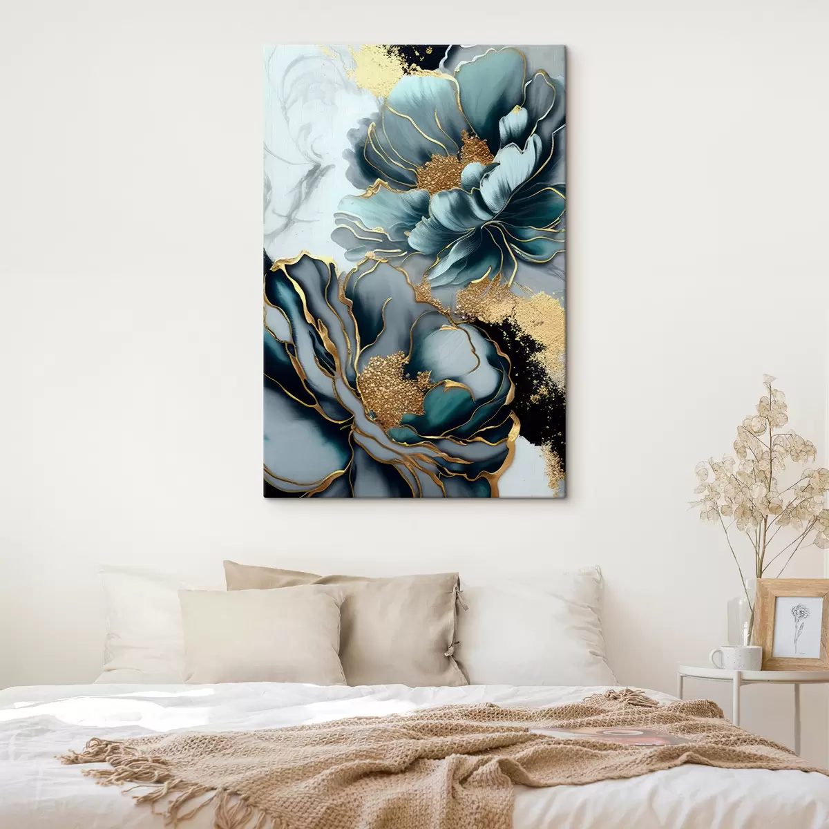 carta da parati Fiori blu con contorni nr. s35447