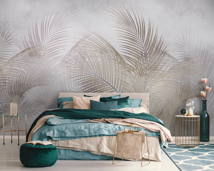 Carta da parati Tropici della Foresta alberi e foglie tropicali n. u96860