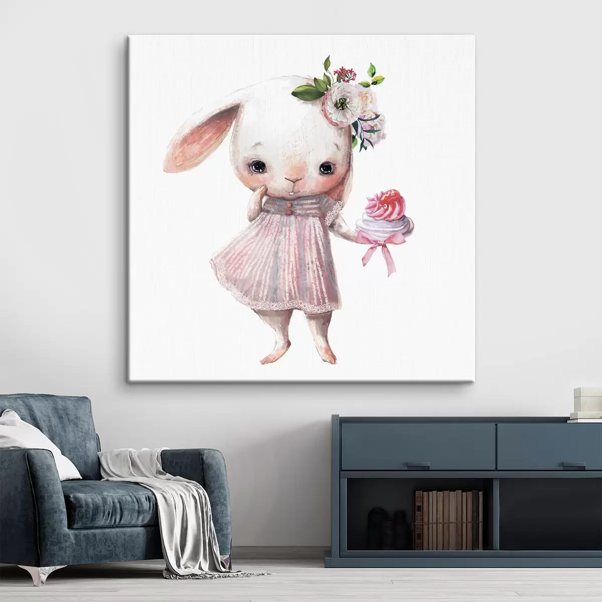 carta da parati Un simpatico coniglietto con un dolce dolcetto nr. s35046