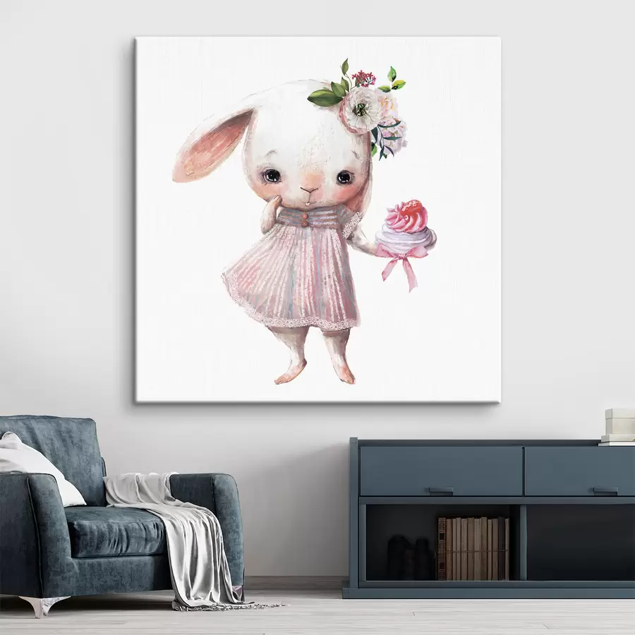 carta da parati Un simpatico coniglietto con un dolce dolcetto nr. s35046