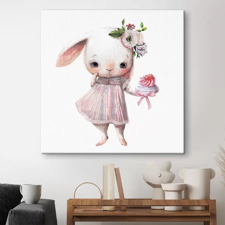 carta da parati Un simpatico coniglietto con un dolce dolcetto nr. s35046