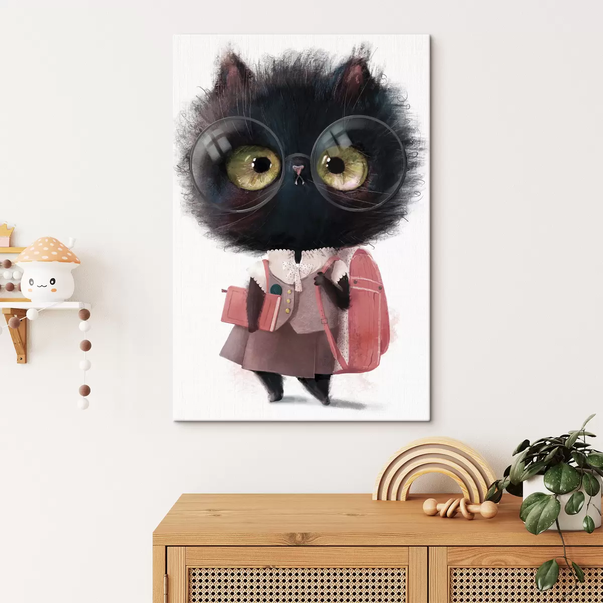 carta da parati Un gattino intelligente pronto per la scuola nr. s34994