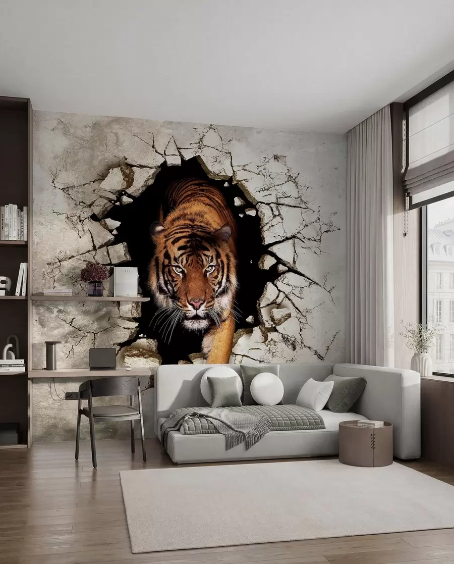 Carta da parati 3D tigre 3D 