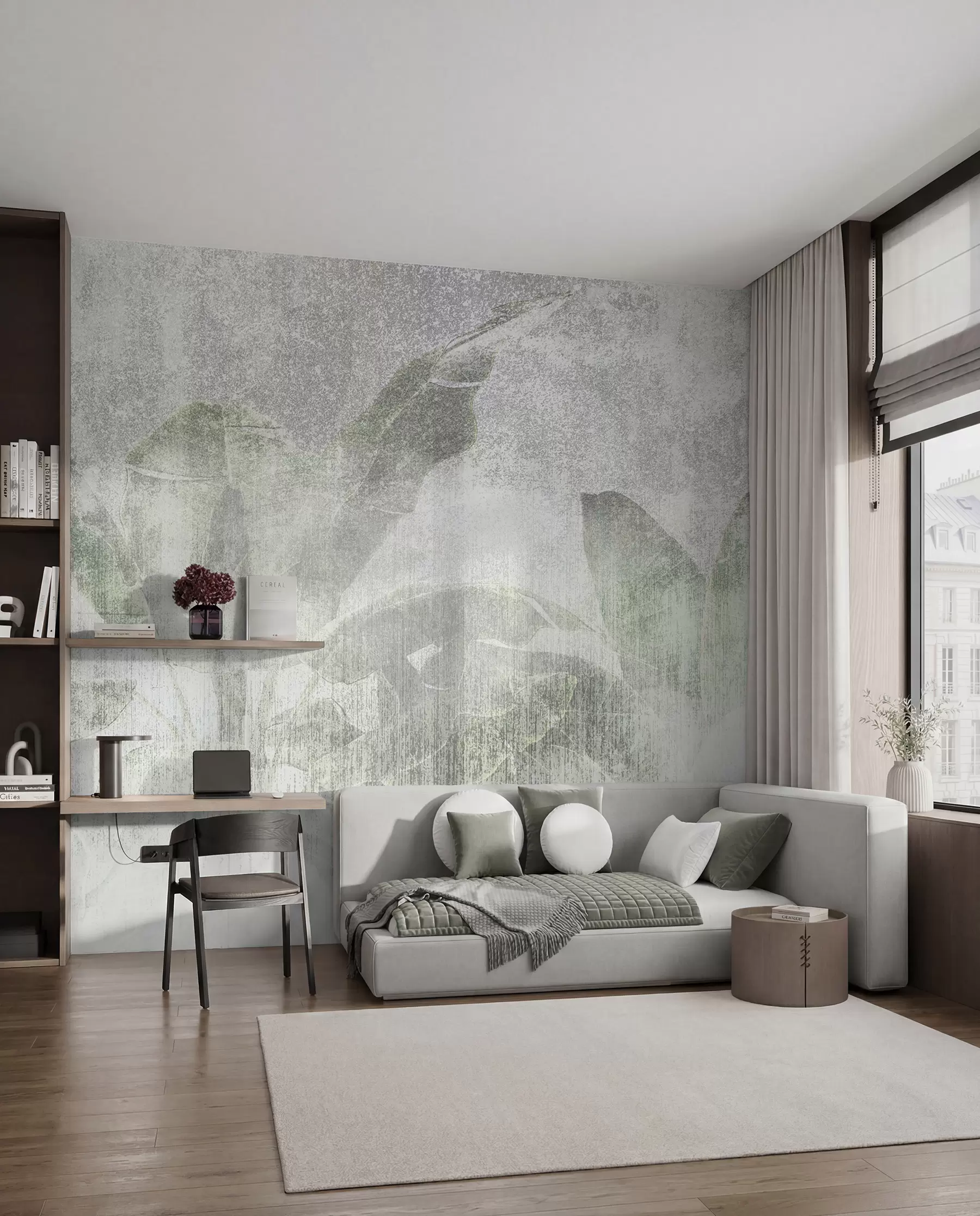 carta da parati Stile loft con palme tropicali nr. u97030