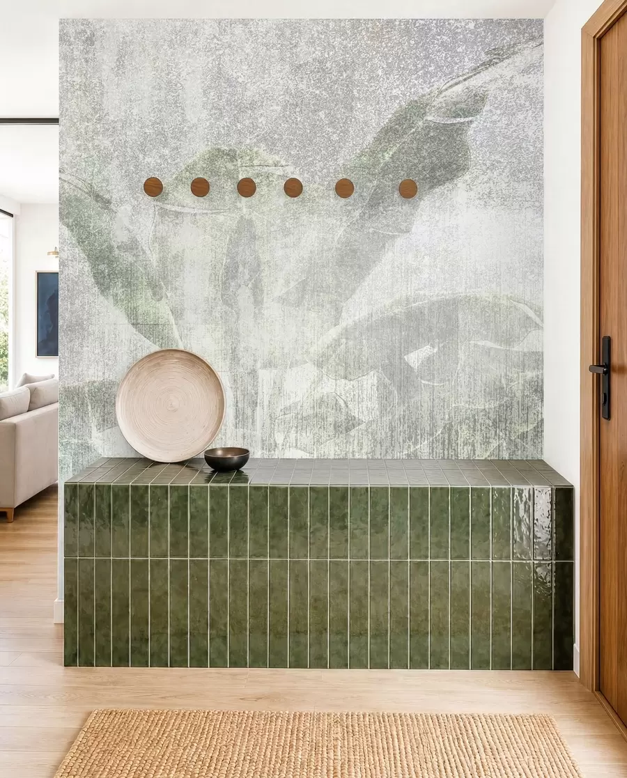 carta da parati Stile loft con palme tropicali nr. u97030