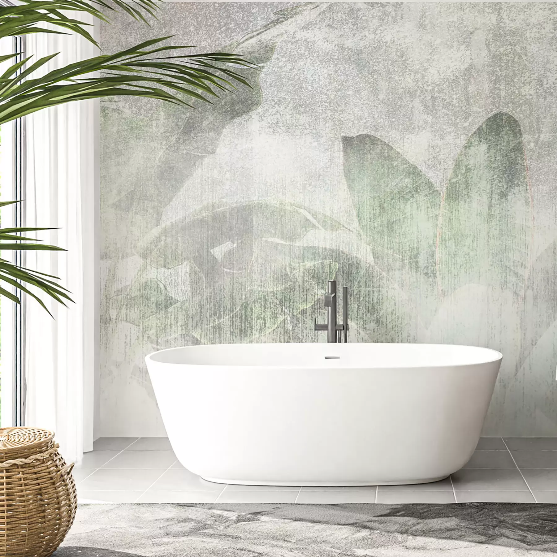 carta da parati Stile loft con palme tropicali nr. u97030