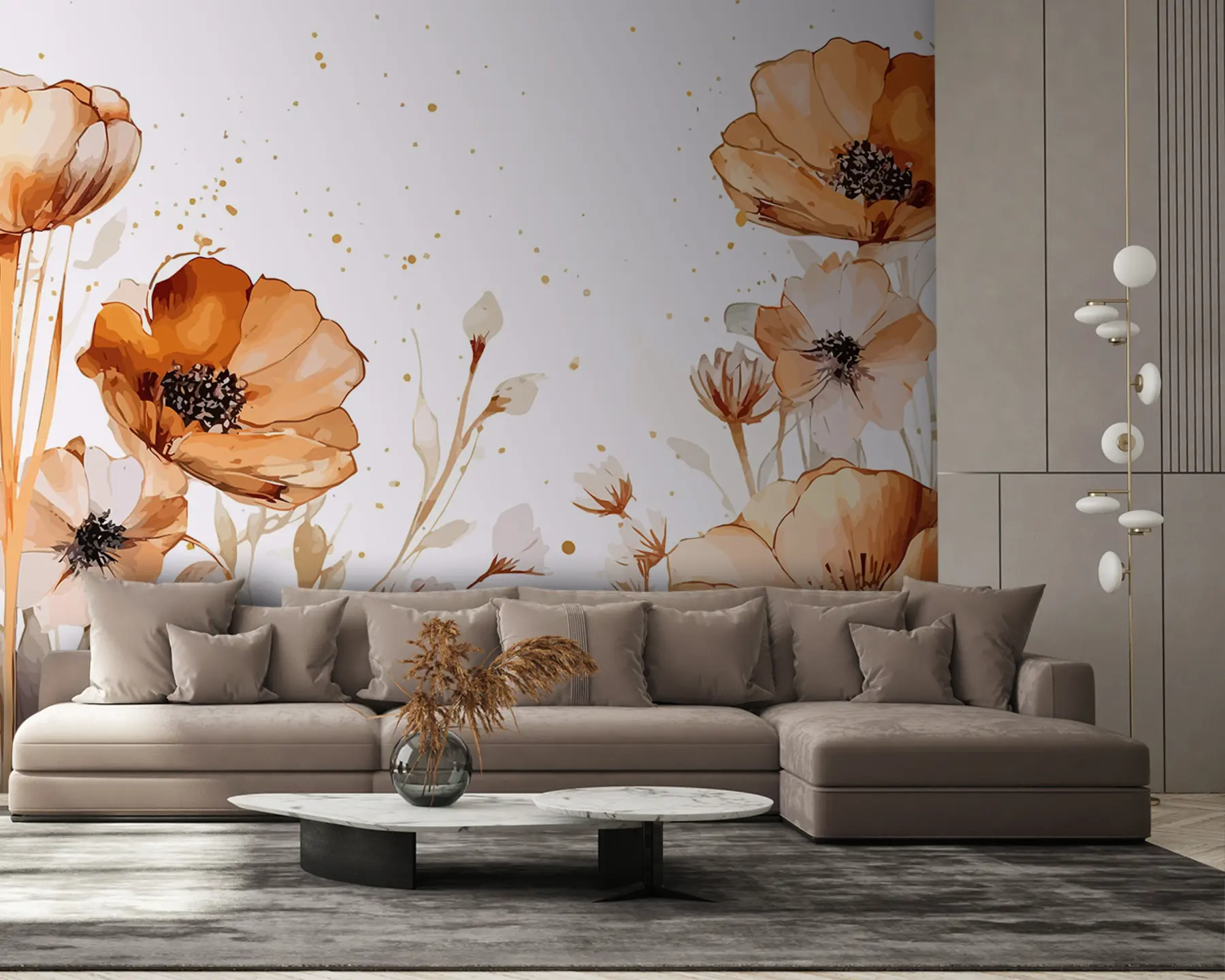 Carta da parati Floreale Fiori ad acquerelli n. u96960