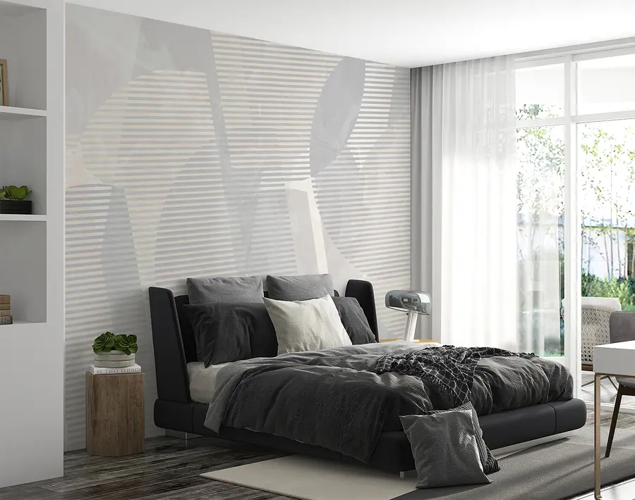 carta da parati Astrazione geometrica su uno sfondo di marmo in colori pastello nr. u95373