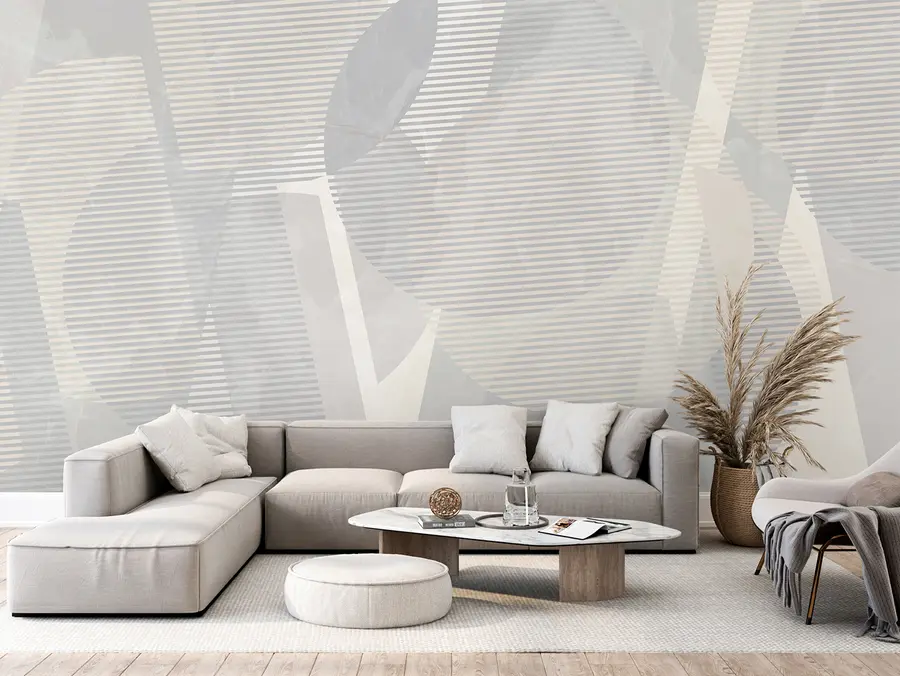 carta da parati Astrazione geometrica su uno sfondo di marmo in colori pastello nr. u95373