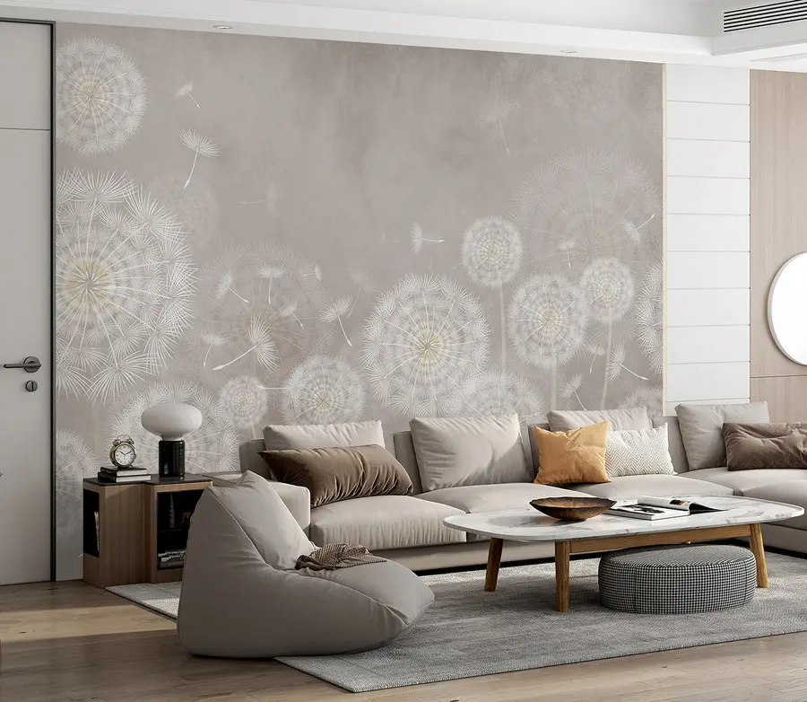 Carta da parati Floreale Denti di leone su priorità bassa strutturata n. u95374