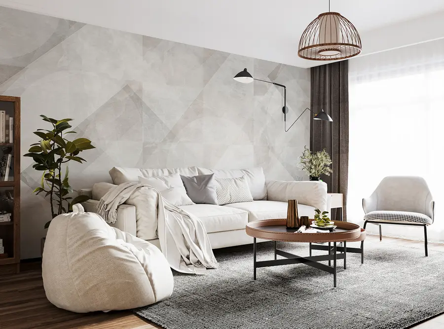 carta da parati Astrazione geometrica su uno sfondo di marmo in colori pastello nr. u97269