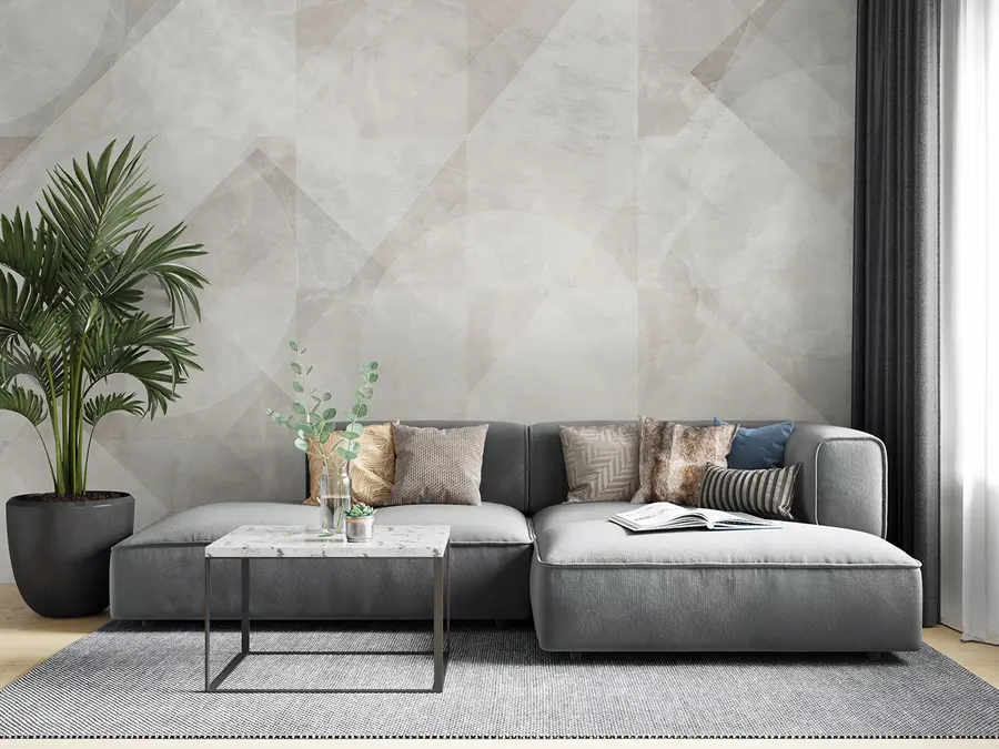 carta da parati Astrazione geometrica su uno sfondo di marmo in colori pastello nr. u97269