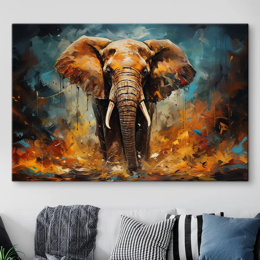 carta da parati Elefante maestoso dai colori vivaci nr. s35505