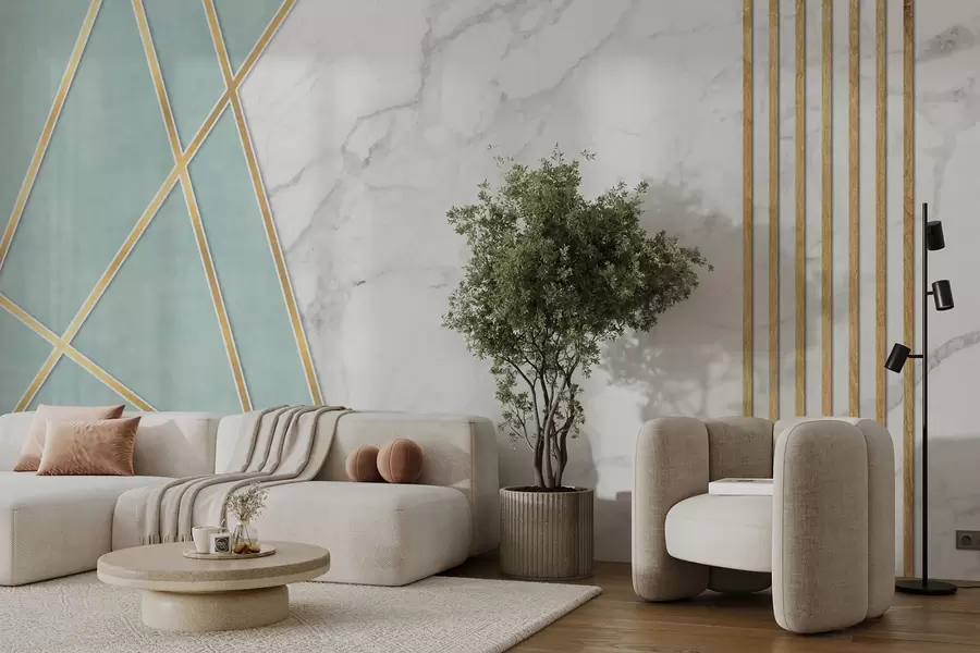 carta da parati Sfondo in marmo con geometrie e linee nr. u95385