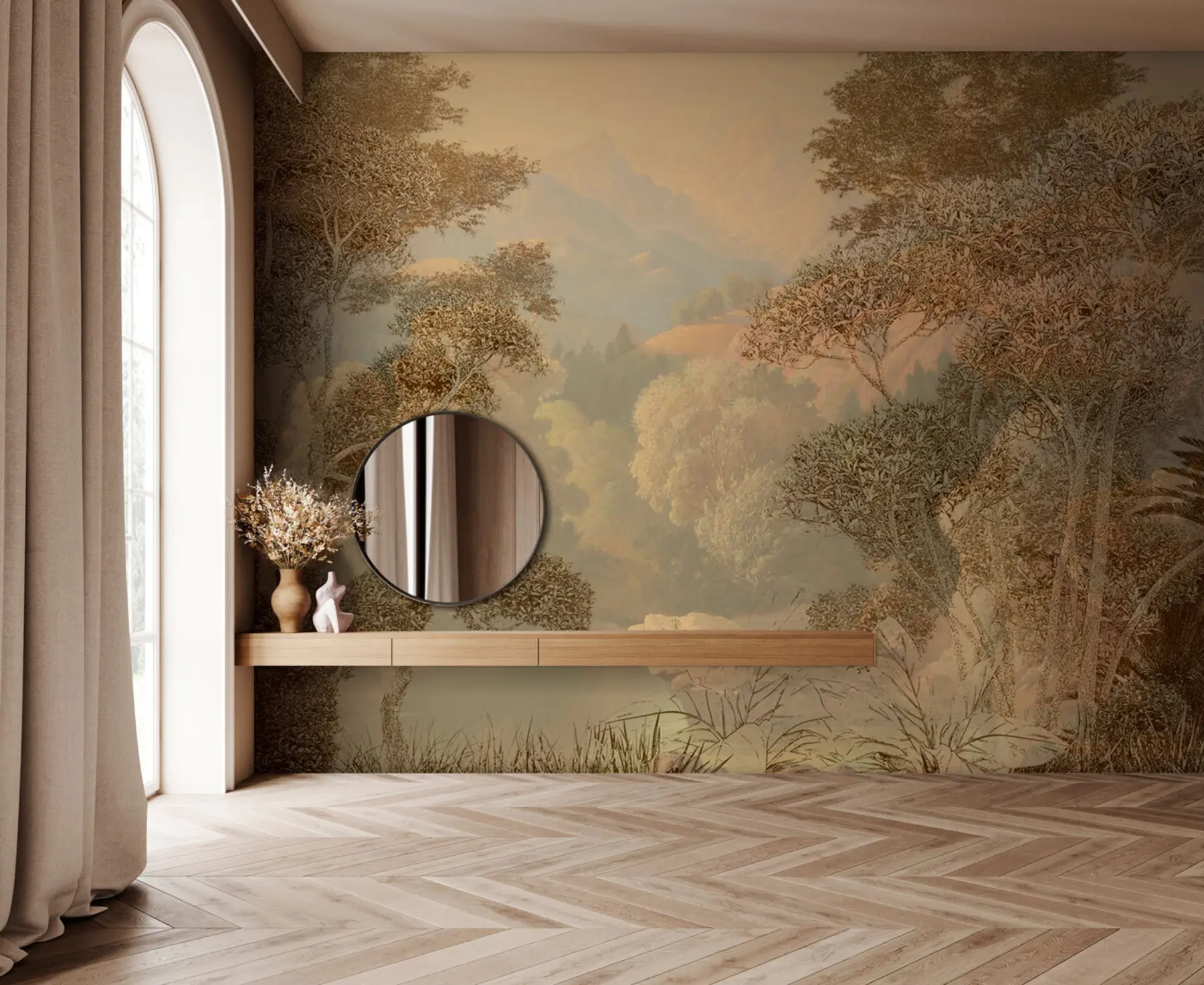 carta da parati Foresta tropicale nei toni del marrone nr. u97403