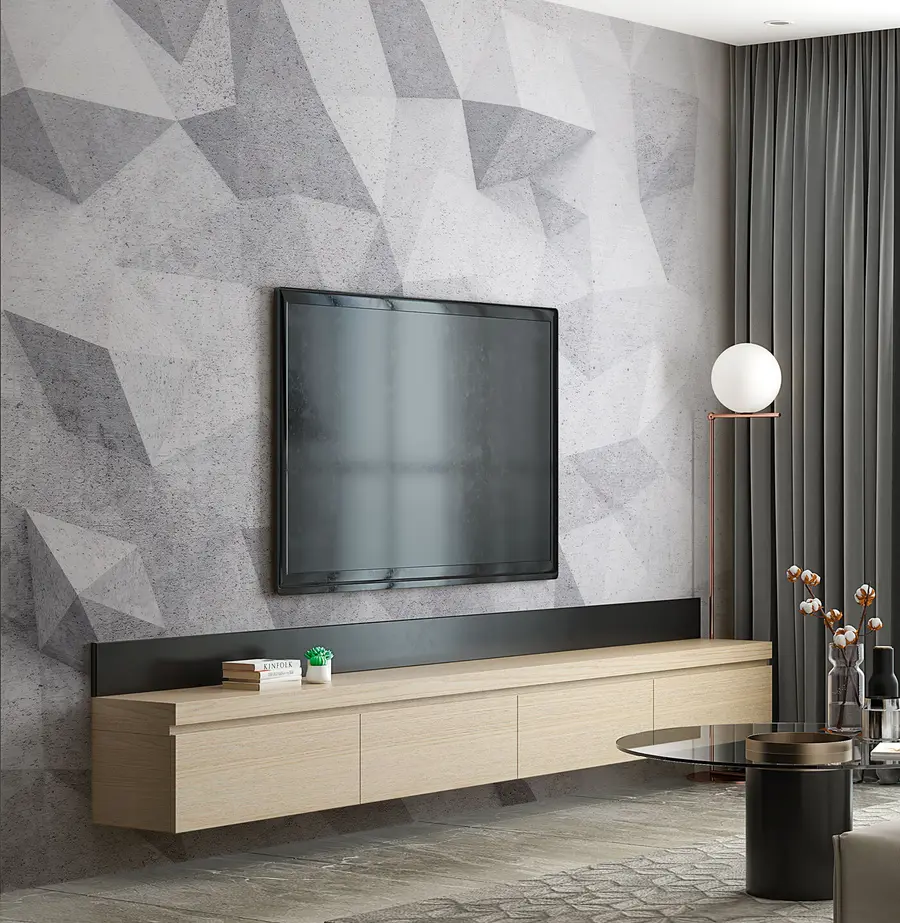 carta da parati Loft astratto del grunge dei poligoni 3D nr. u97336