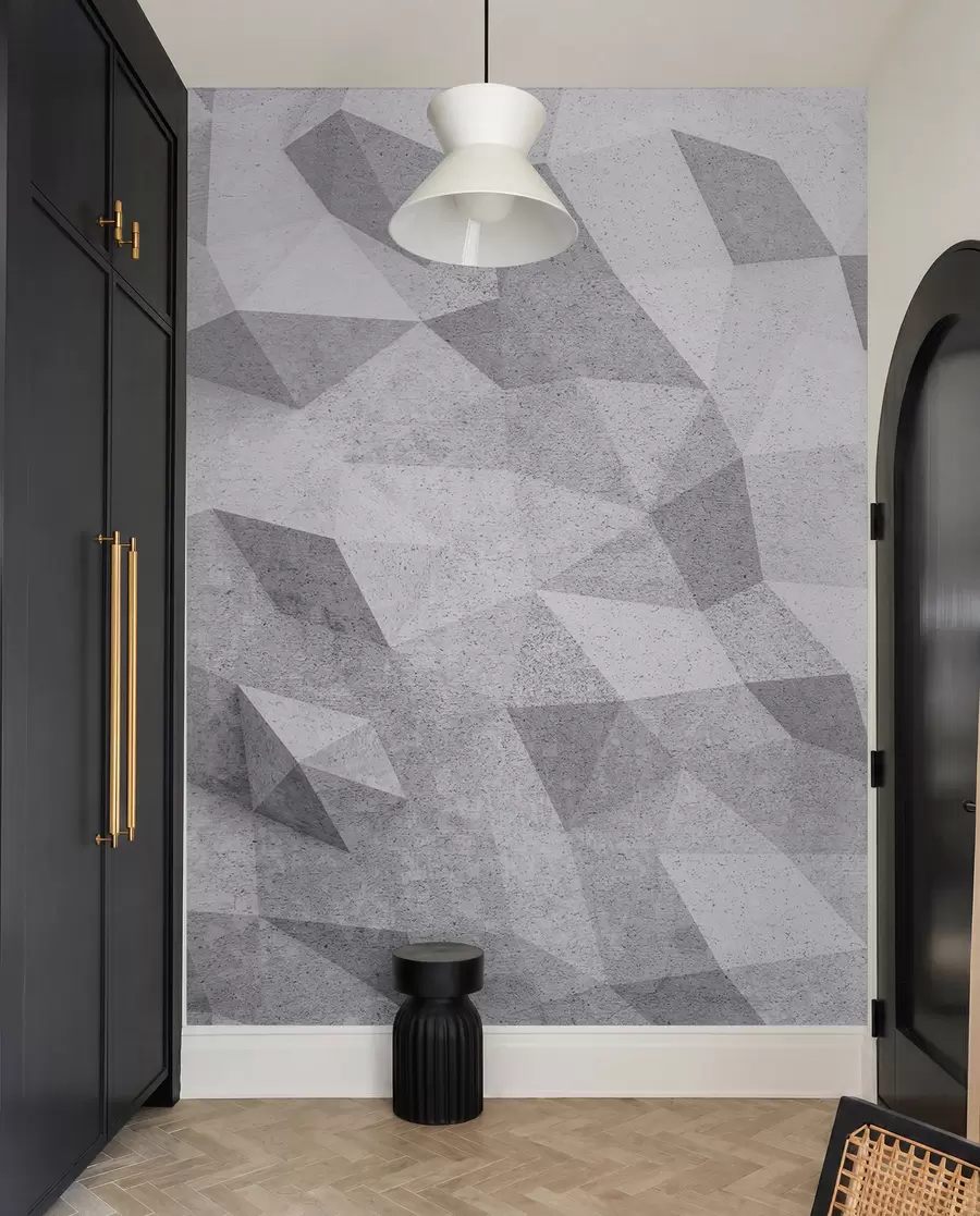 carta da parati Loft astratto del grunge dei poligoni 3D nr. u97336