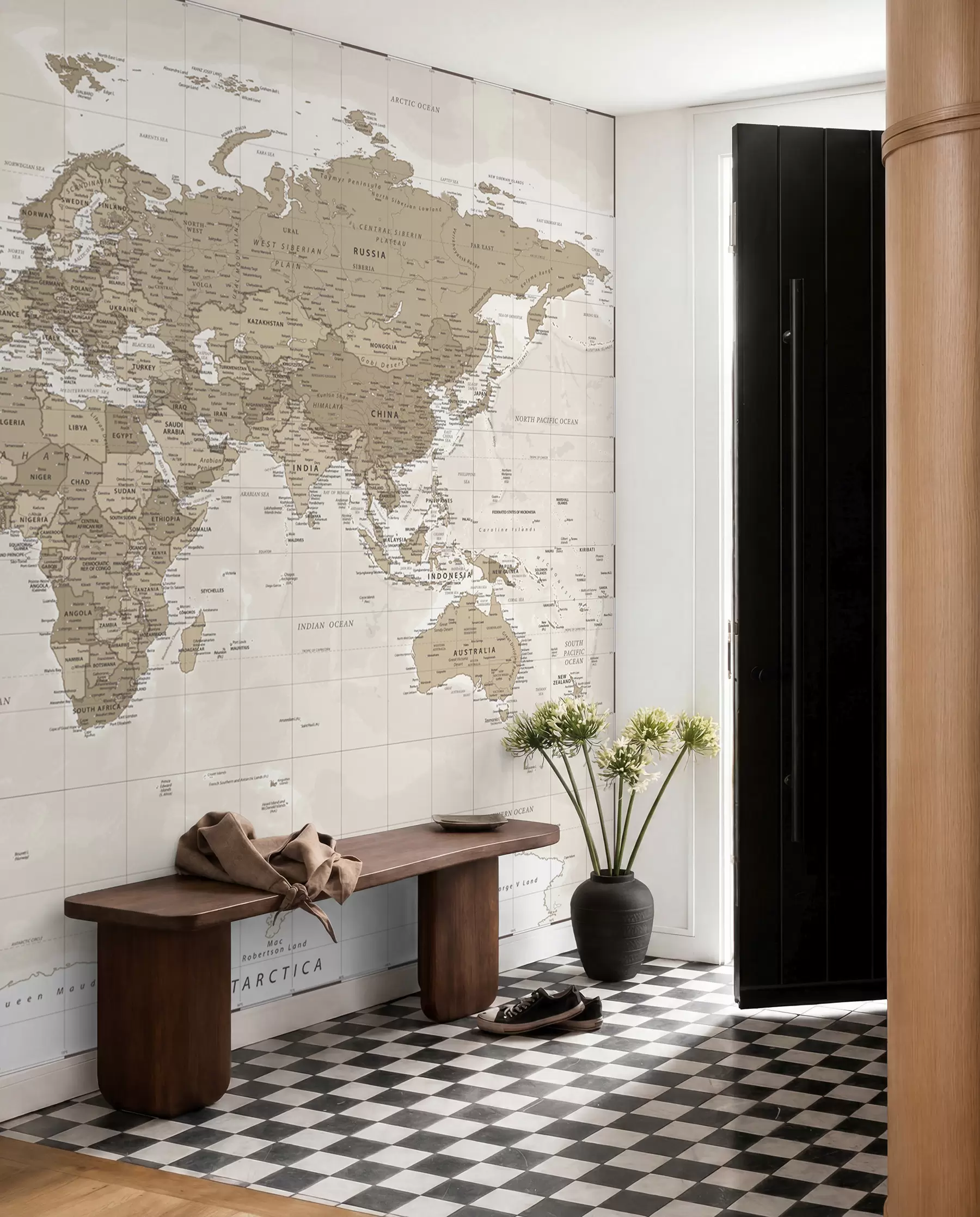 carta da parati Loft con mappa del mondo vintage nr. u97342