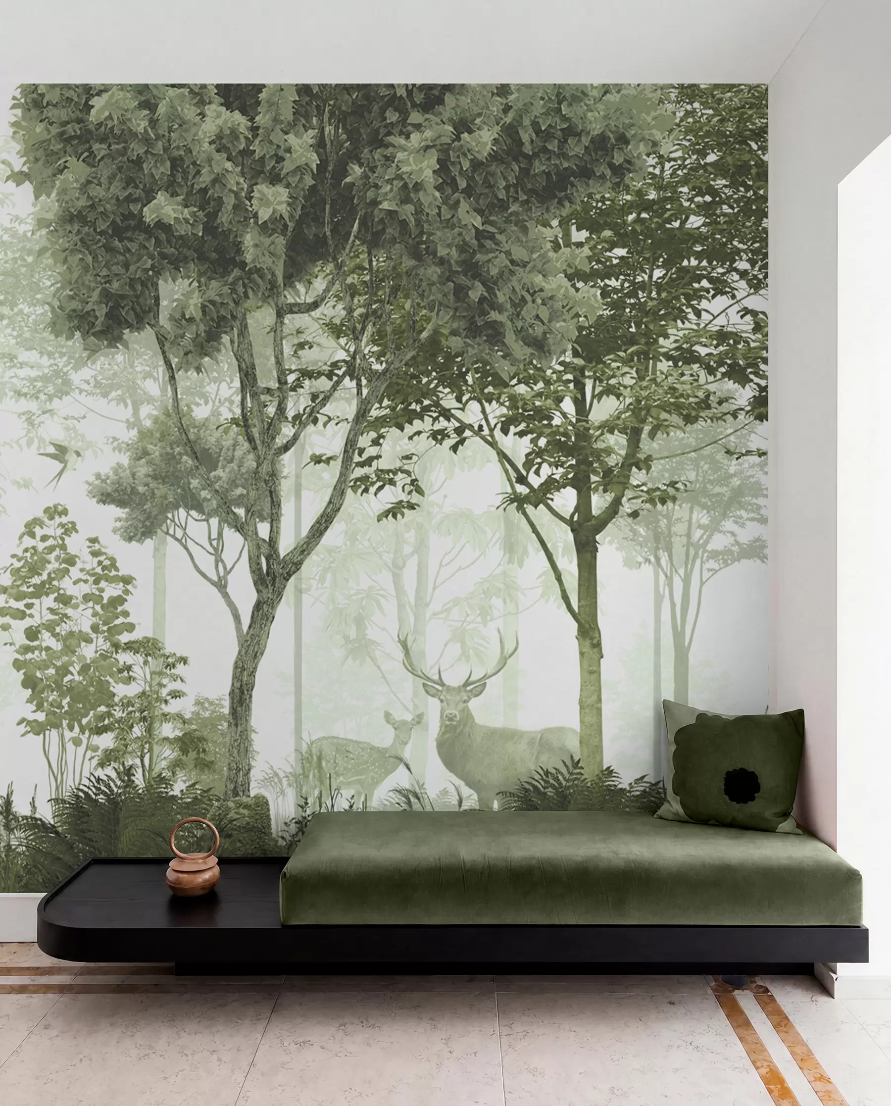 Carta da parati nature Foresta magica nel verde 
