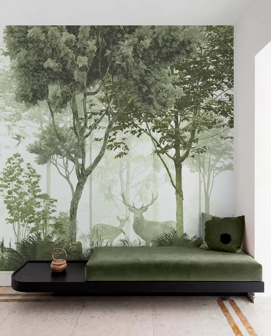 Carta da parati nature Foresta magica nel verde 