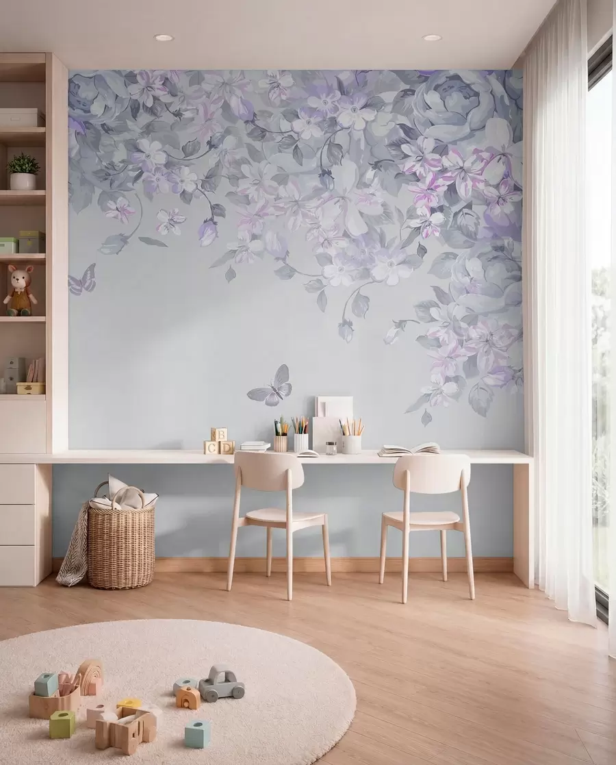 Carta da parati Floreale Arco del giardino viola n. u94295v3