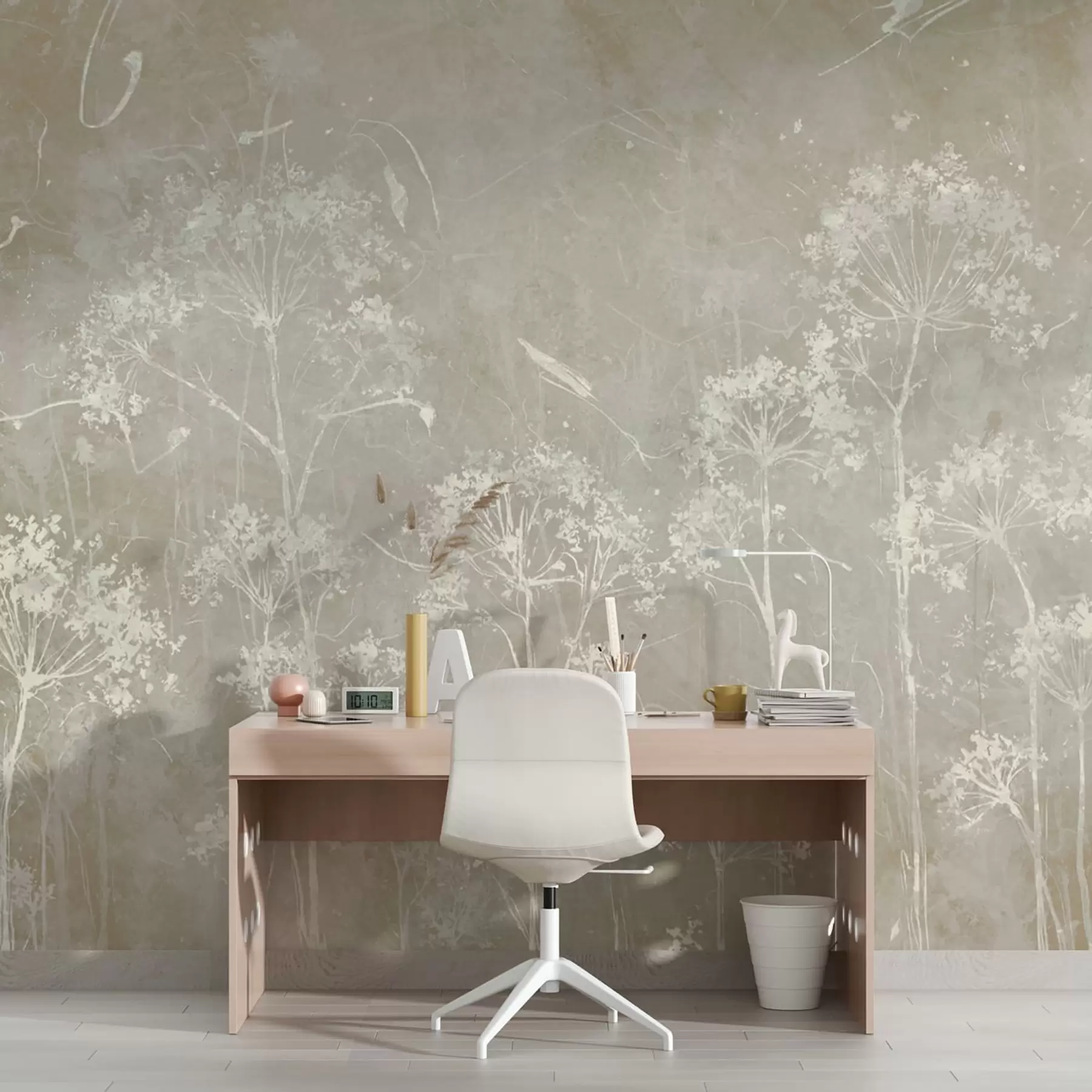 Carta da parati nature Fiori di campo in stile grunge 