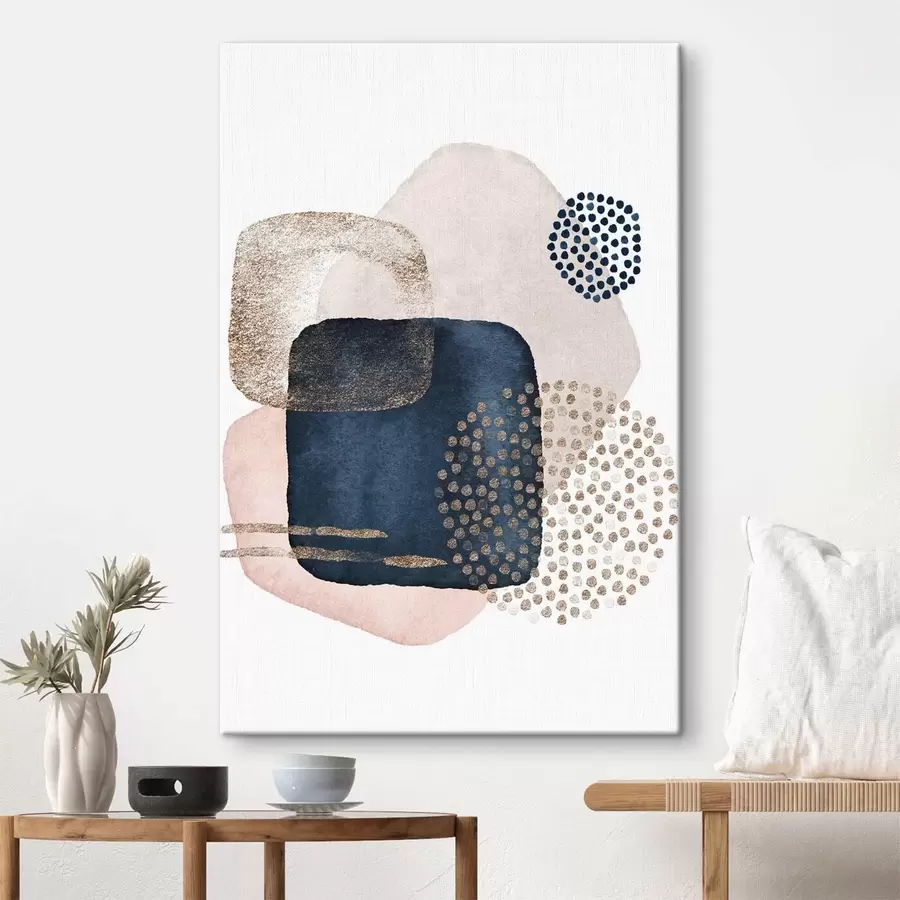 carta da parati Fard beige e blu su sfondo bianco nr. s35989