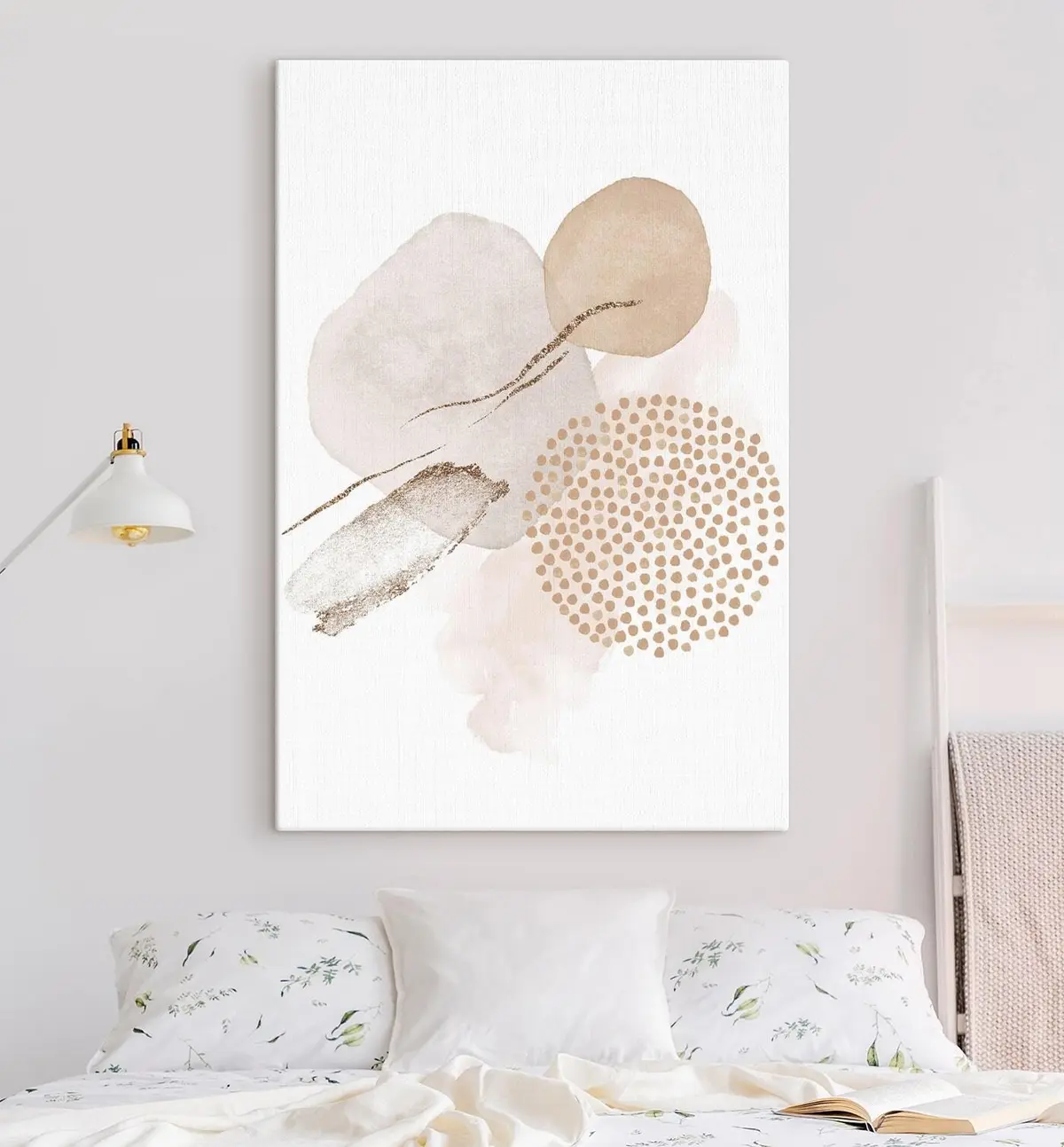 carta da parati Fard beige e rosa su sfondo bianco nr. s35990