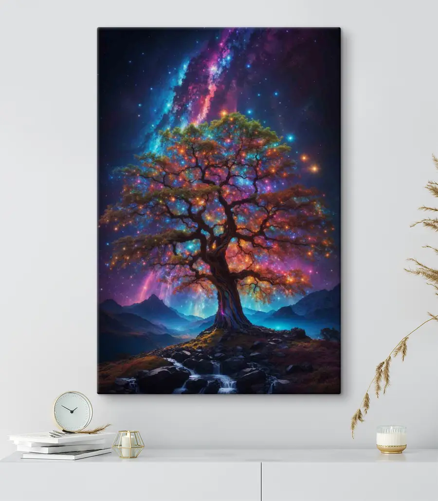 carta da parati Albero contro un cielo stellato nr. s36059