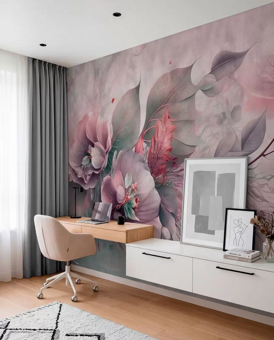 Carta da parati 3D Fiori Strati di petali malva n. u93930v2