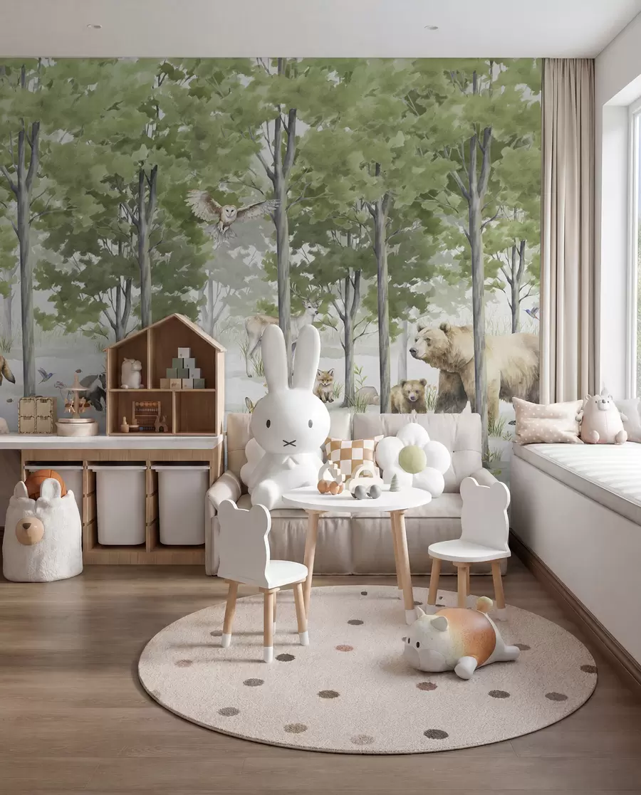 Carta da parati per Bambini Amici del bosco 