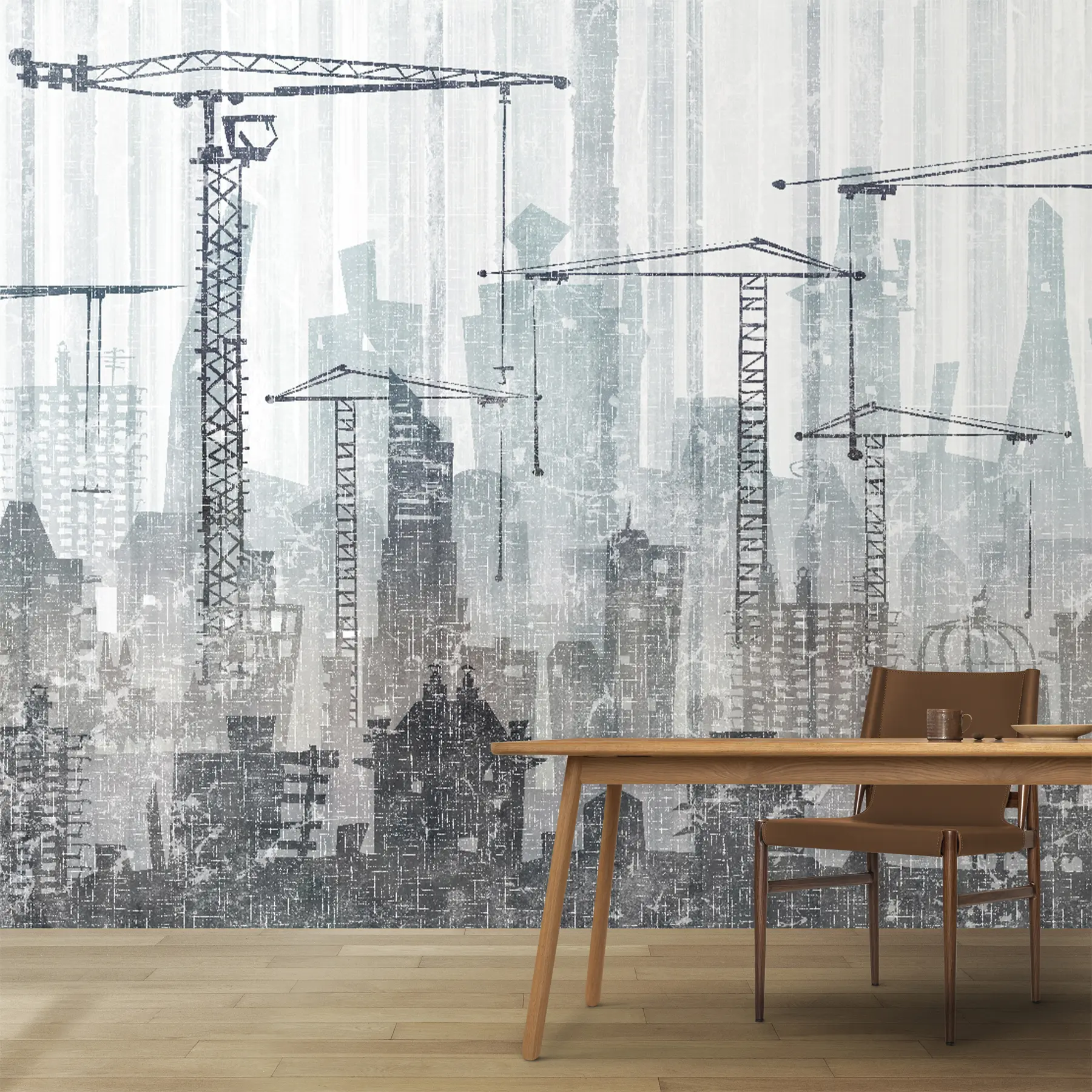 Carta da parati con la vista di città Costruzione 