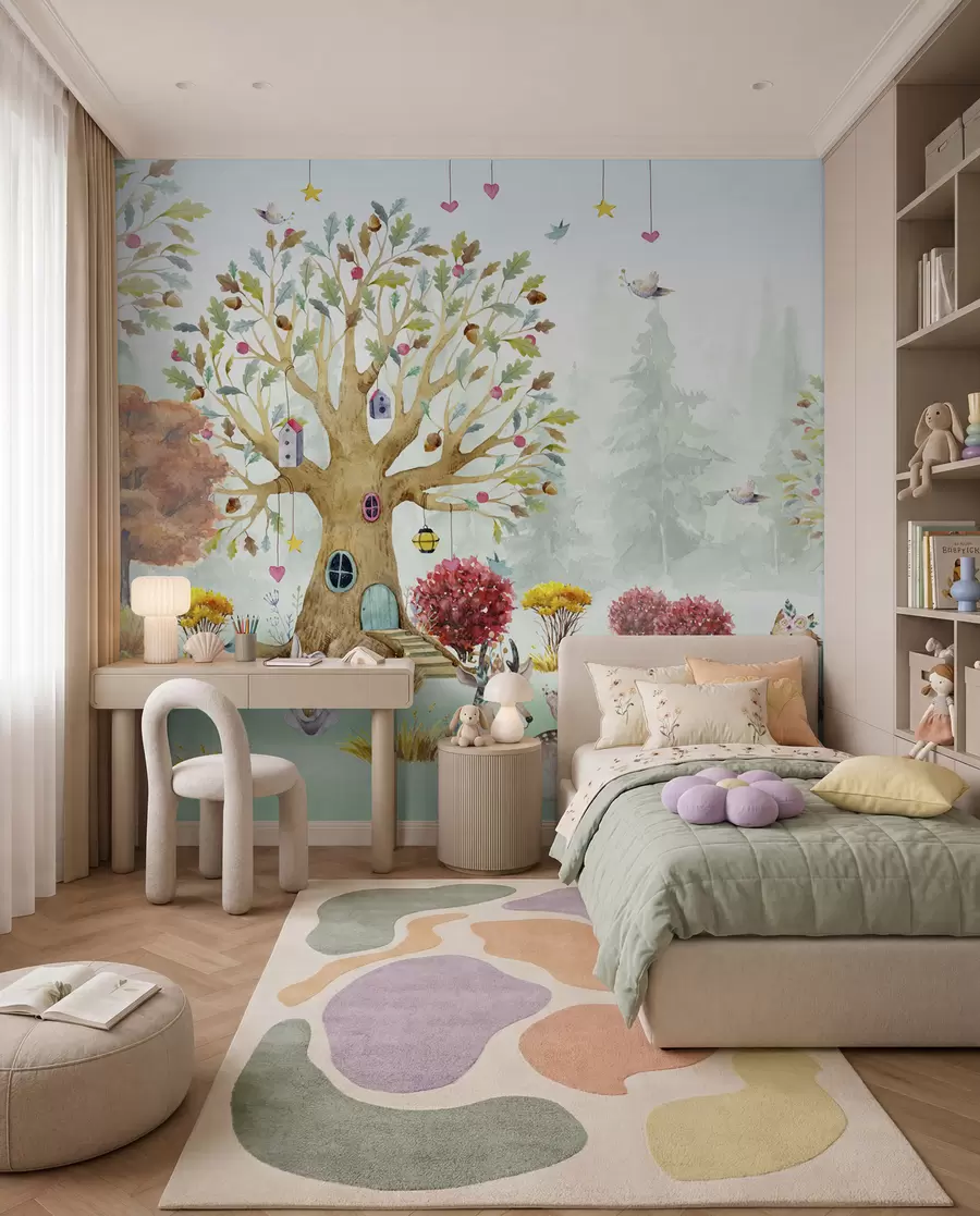 carta da parati Foresta con animali nr. u98499