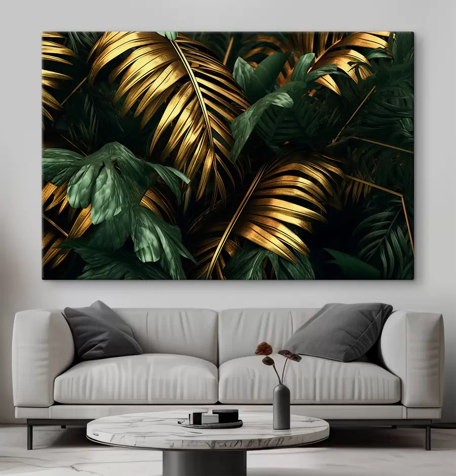 carta da parati Foglie rigogliose in una miscela di colori vivaci nr. s36293