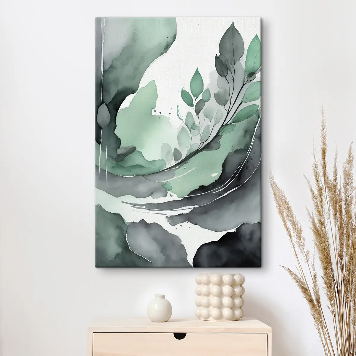 carta da parati Verdi sereni in un'armonia fluida nr. s36502