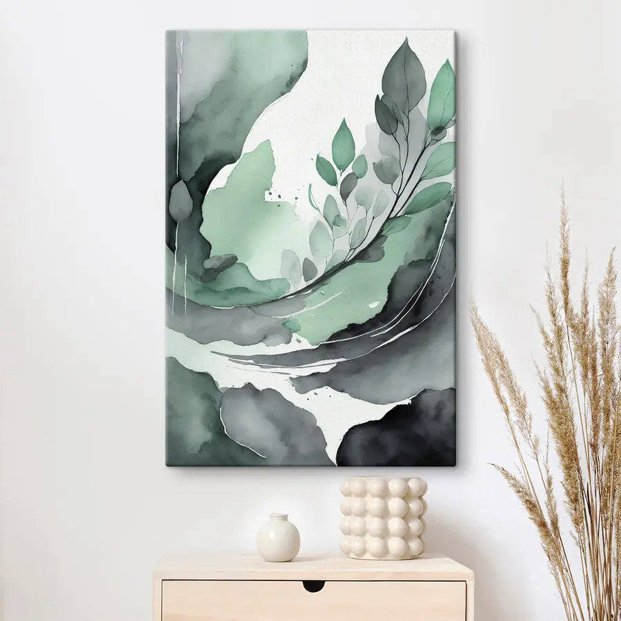 carta da parati Verdi sereni in un'armonia fluida nr. s36502