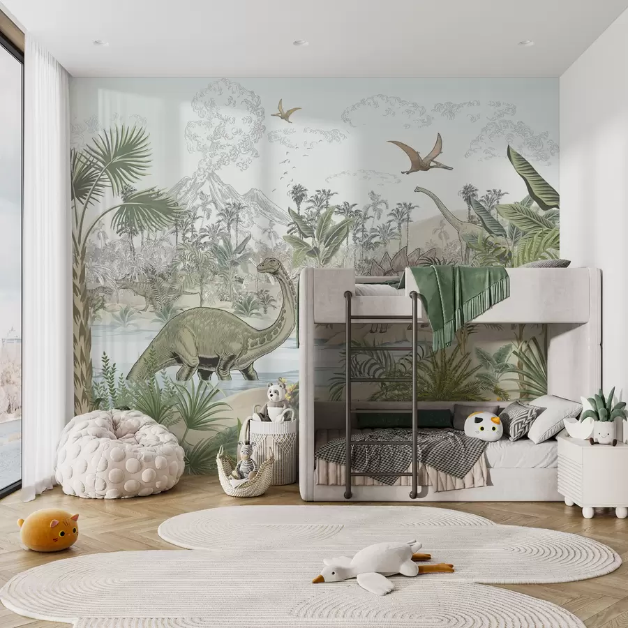 carta da parati Dinosauri nella foresta pluviale nr. u98674